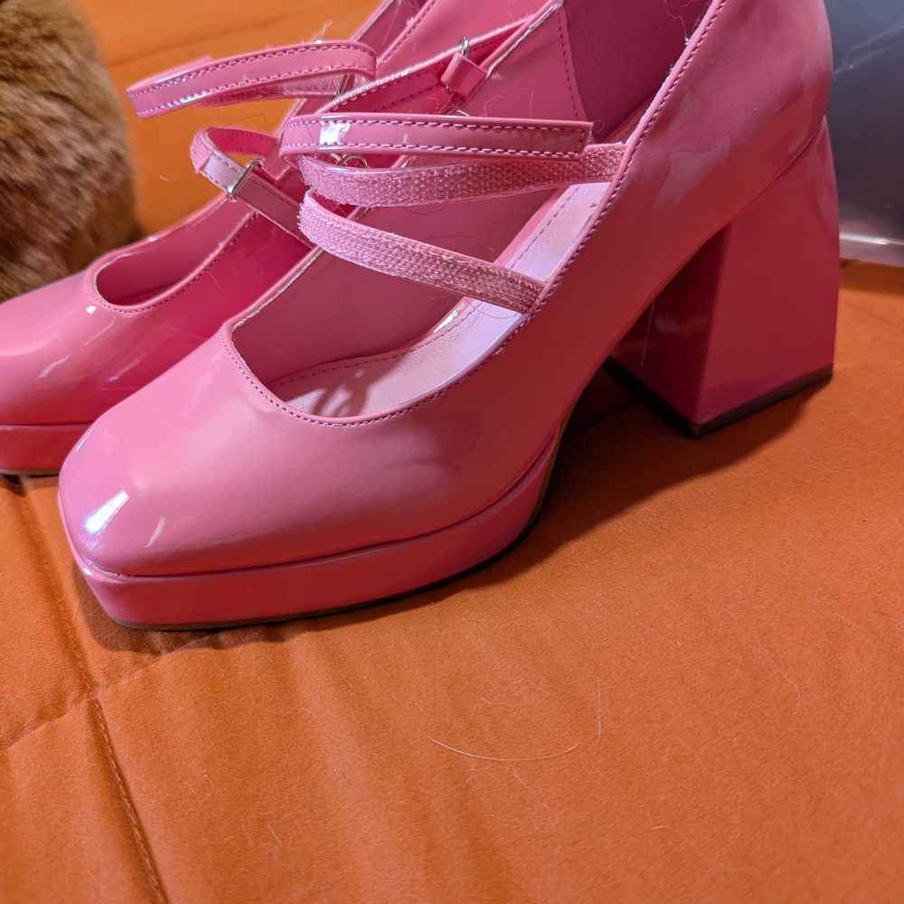Pink Patent Leather Mary Jane Heels